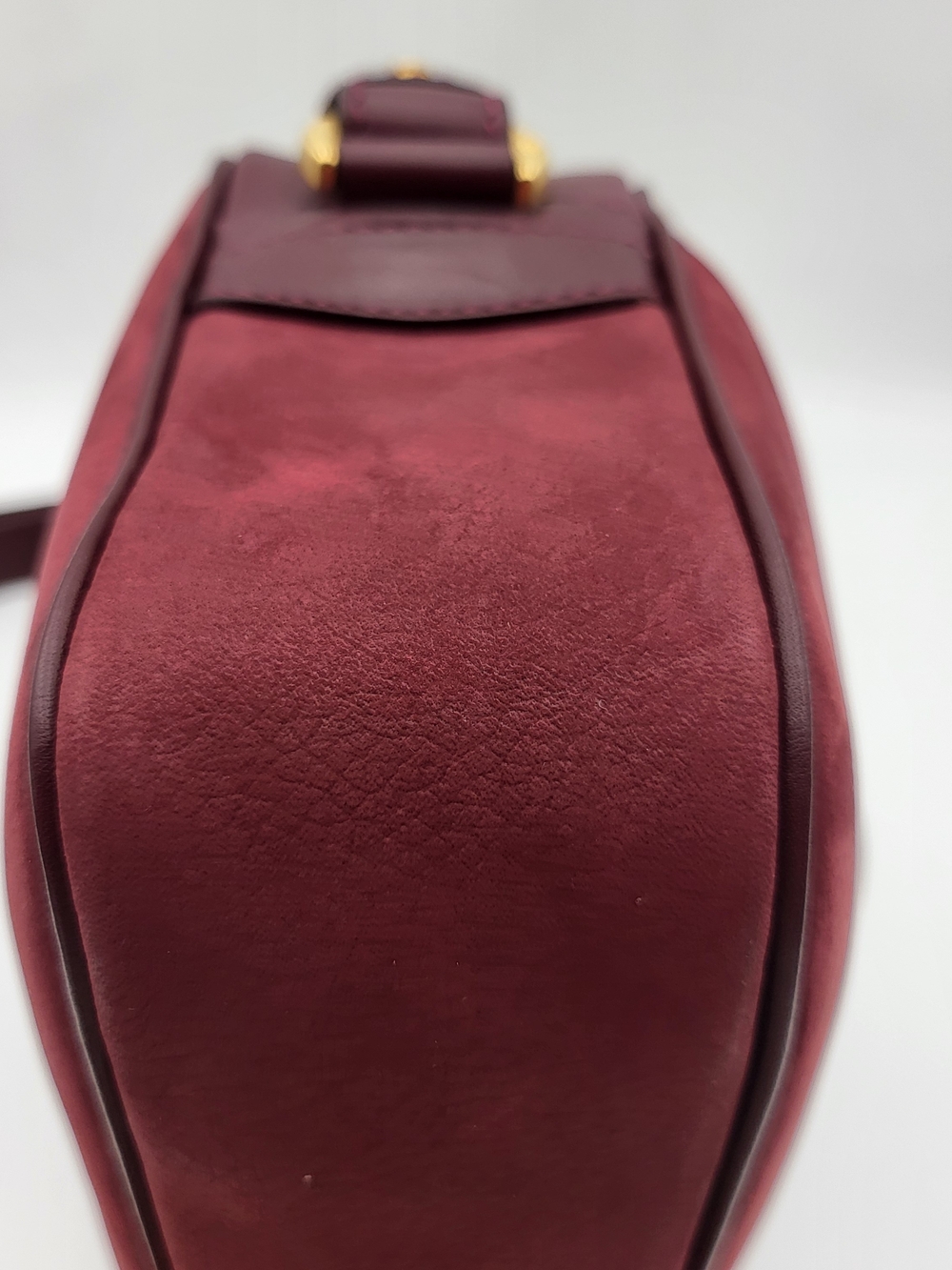 Gucci Suede Leather Crossbody Purse Bordeaux Italy, Authentic w/COA..RareVintage - Picture 16 of 16